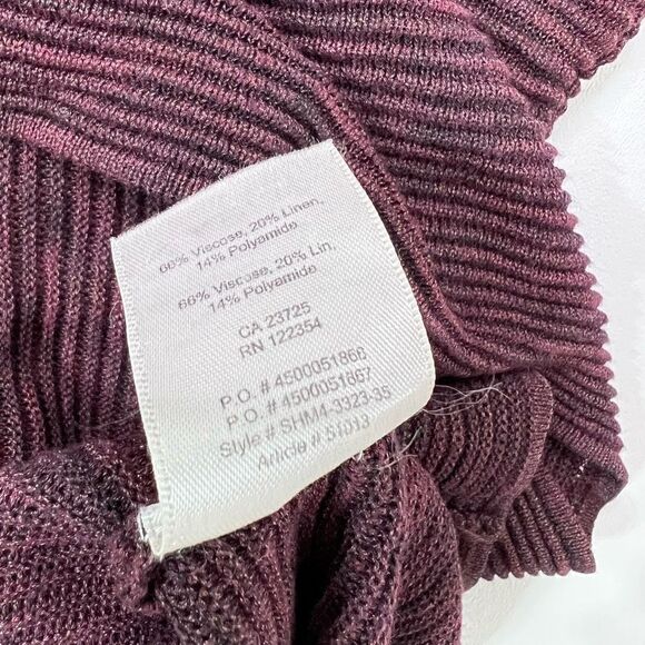 Aritzia Wilfred Sweaters Womens Medium Blanchard Sweater Burgundy Linen Blend - Picture 6 of 9